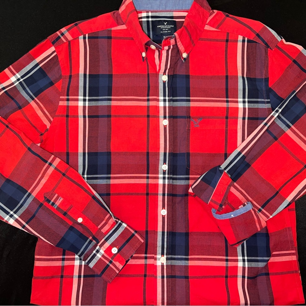 American Eagle | LS Button Down Plaid